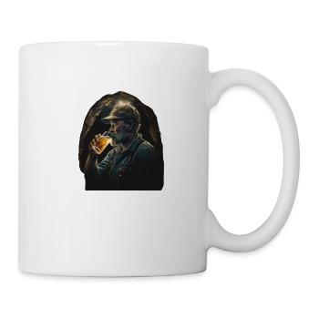 Miner's buddy with beer in the shaft - Mug - white - Right
