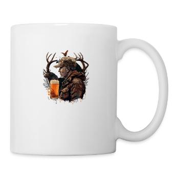 Hunter dans la nature s’offre une bière - Mug blanc - blanc - Droite