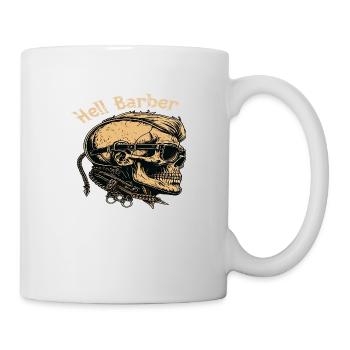 Hell Barber Skull Totenkopf - Tasse - Weiß - Rechts