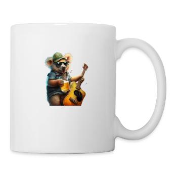 Koala Rock Star with guitar and beer - Mug - white - Right