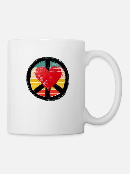 Paix et cœur - Mug blanc - blanc