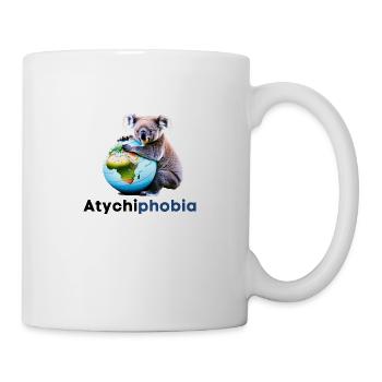 Atychiphobia Fear of Failure Koala Earth. - Mug - white - Right