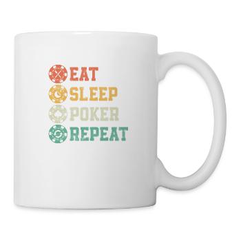 Eat Sleep Poker Repeat Card Player Gambling - Mug - white - Right