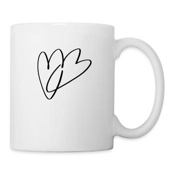 Herzen - Tasse - Weiß - Rechts