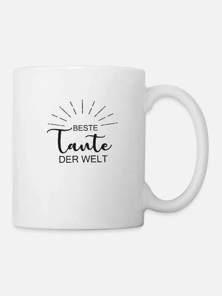 Beste Tante der Welt, Patentante, Geschenk Tante - Tasse - Weiß
