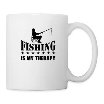 fishing is my therapy - Mug - white - Right