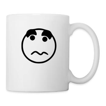 Emoji sketch nervous black - Mug - white - Right