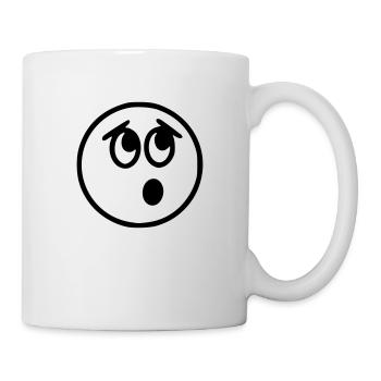 Le croquis emoji surprend le noir - Mug blanc - blanc - Droite