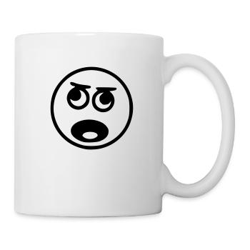 Emoji sketch scream black - Mug - white - Right