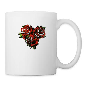 rose fleur feuille groupe 20 3 A - Mug blanc - blanc - Droite
