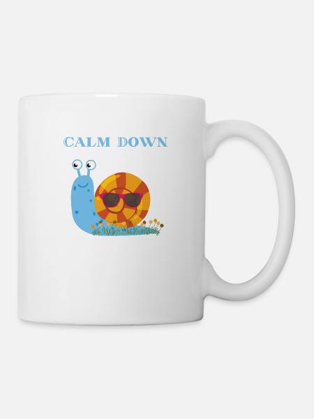 Calm Down Snail T-shirt Hoodie Design Chill - Mug blanc - blanc