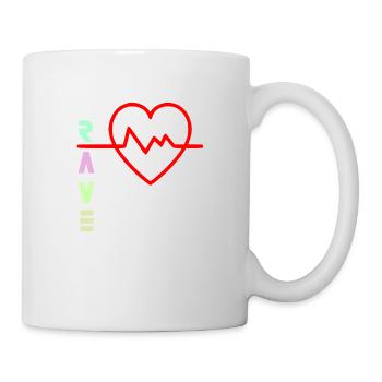 Rave with heart beat logo - Mug - white - Right