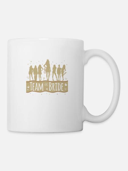 T-Shirt EVJF Junggesellinnenabschied Team Braut - Tasse - Weiß