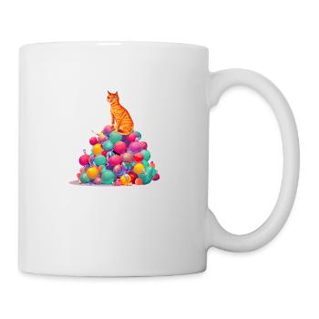 Katze Weihnachten Hauskatze X-Mas Kätzchen Kater - Tasse - Weiß - Rechts
