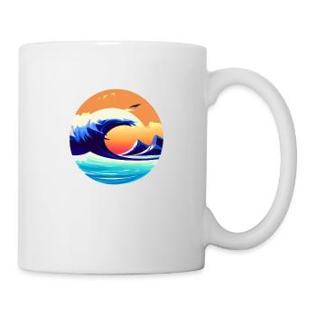 Surfer Surfbrett Surferin Wellenreiten surfen - Tasse - Weiß - Rechts