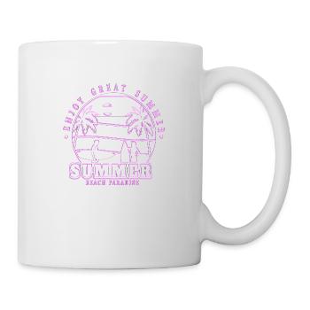 Neon Anime Retro Vintage Cool Pink NGE - Tasse - Weiß - Rechts
