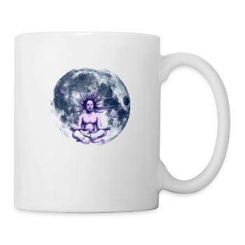 Homme en méditation dans l'univers - Mug blanc - blanc - Droite