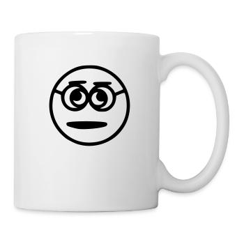 Emoji Skizze Brille schwarz - Tasse - Weiß - Rechts
