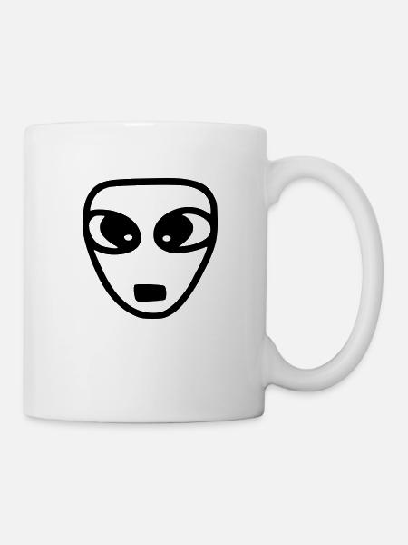Emoji Sketch Alien black - Mug - white