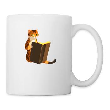Cat Books Cat Book Kitten Reading Domestic Cat - Mug - white - Right
