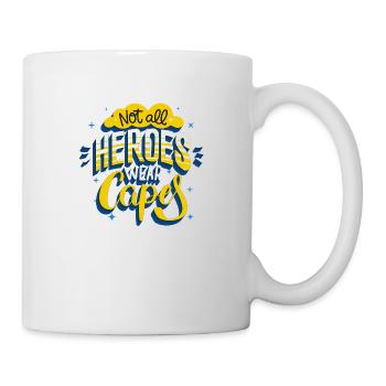 Black Yellow Simple Typography T Shirt. - Mug - white - Right