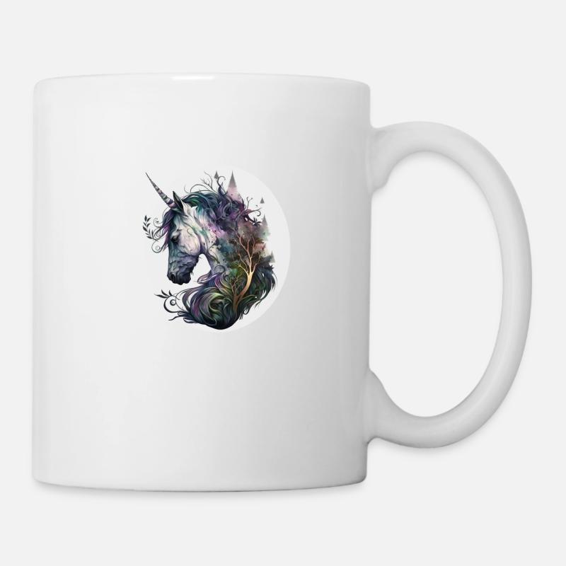 licorne forêt - Mug blanc - blanc