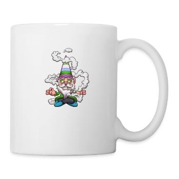 Lustiger Zwerg, der einen Joint raucht - Tasse - Weiß - Rechts