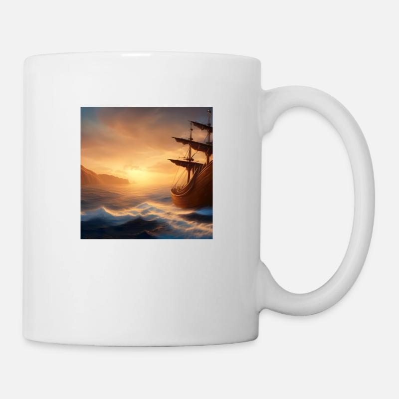 Segelschiff auf dem Meer - Tasse - Weiß