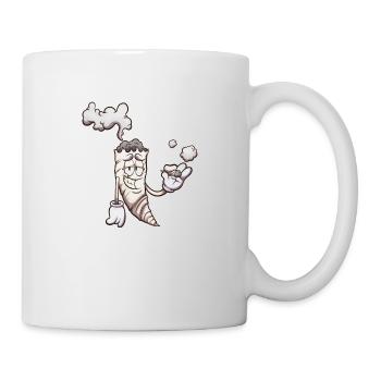 Lustiger Cartoon-Joint - Tasse - Weiß - Rechts