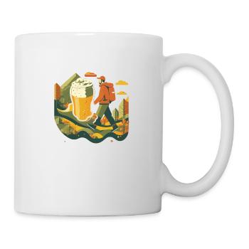 Hike in nature with destination: beer - Mug - white - Right