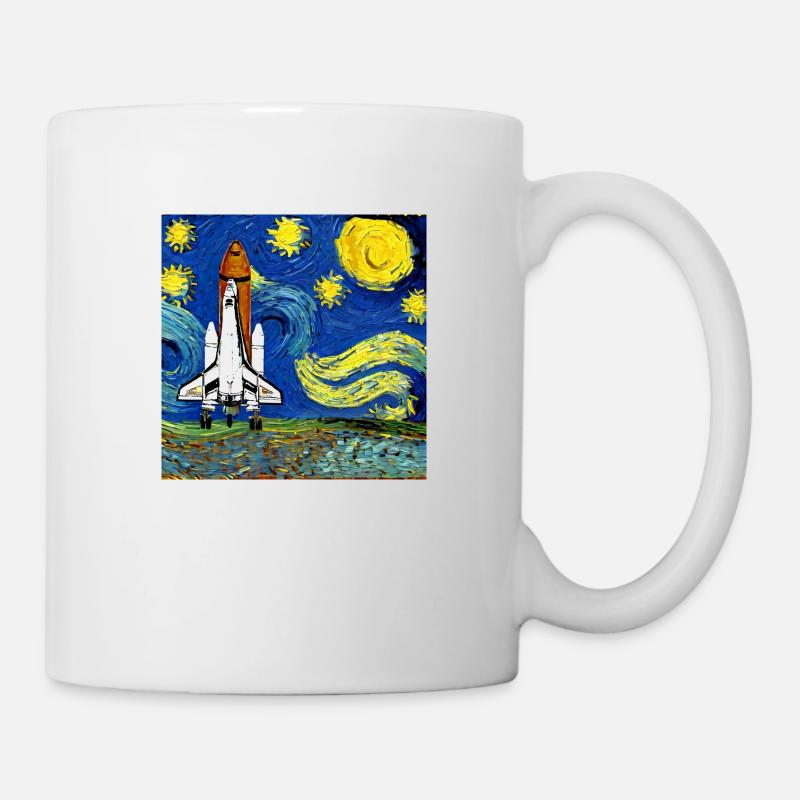 navette spatiale van gogh - Mug blanc - blanc