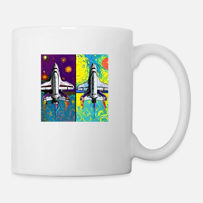 navette spatiale van gogh - Mug blanc - blanc