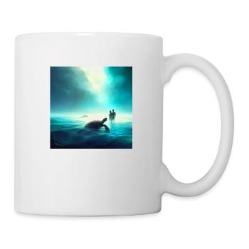 Paar mit Schildkrote im Ozean - Tasse - Weiß - Rechts