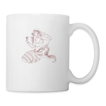 Sirène Mythique Rétro Sea Mermaid Princess neon - Mug blanc - blanc - Droite