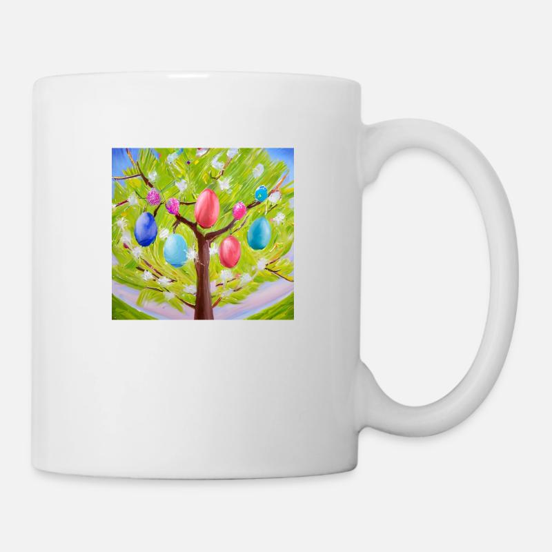 Arbre à œufs coloré - Mug blanc - blanc