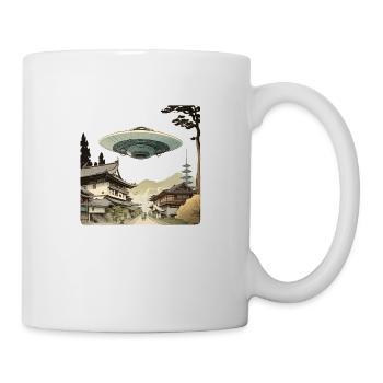 Ufo in Japan in Ukiyo-e Style - Mug - white - Right