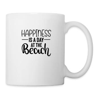 Happiness is a Day at the Beach - Tasse - Weiß - Rechts