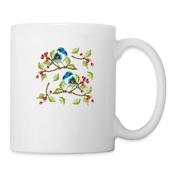 Bunte Vögel - Tasse - Weiß - Rechts