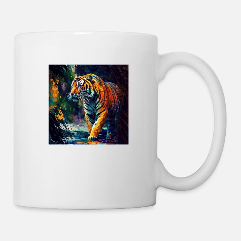 Bengalischer Tiger auf der Jagd - Tasse - Weiß