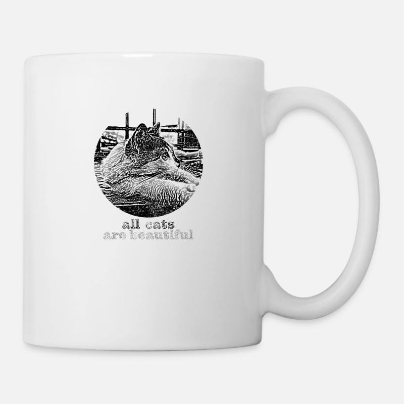 Alle Katzen sind schön - Tasse - Weiß