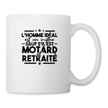 Motard Et Retraité - Mug blanc - blanc - Droite