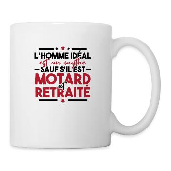 Motard Et Retraité - Mug blanc - blanc - Droite