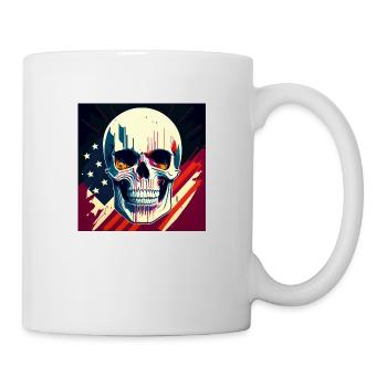 Crâne réaliste 3D drapeau américain - Mug blanc - blanc - Droite