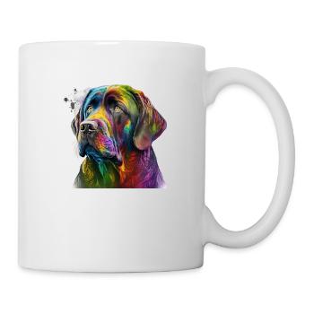 Bunter Hund im Splash Art Design - für alle - Tasse - Weiß - Rechts
