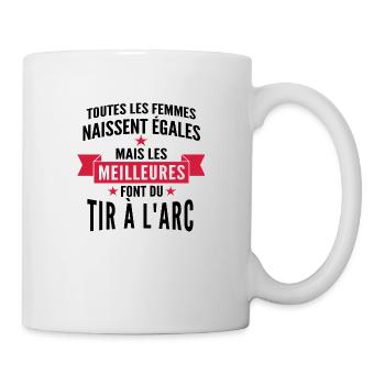 faire du tir à l arc / femme et tir à l'arc - Mug blanc - blanc - Droite