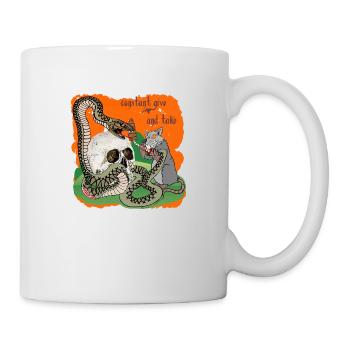 Schlange vs Ratte, Zombie, Comic, Cybus, Untot - Tasse - Weiß - Rechts