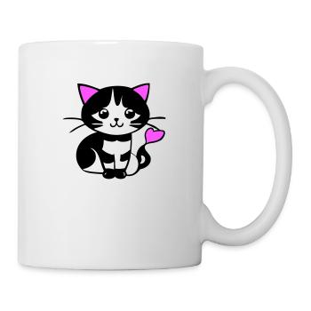 Cute cat in the comic strip - Mug - white - Right