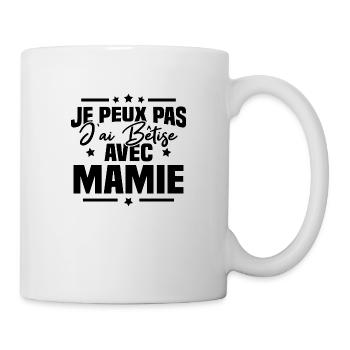 Je peux pas j'ai bêtise avec mamie - Mug blanc - blanc - Droite
