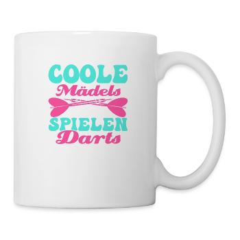 Coole Mädels spielen Darts Dartscheibe Team Dartsp - Tasse - Weiß - Rechts