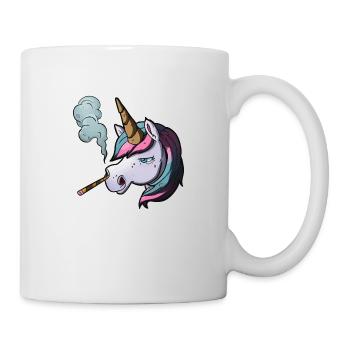Unicorn smoking cigarette - Mug - white - Right